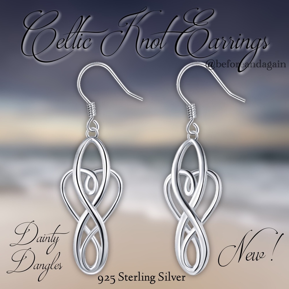 Celtic Knot Sterling Silver Earrings New!
